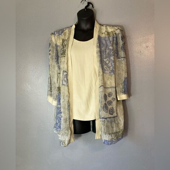 R&M Richards Tops - R&M Richards By Karen Kwong Sheer Jacket With Mock Tee